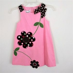 Bonnie Jean Pink corduroy flower dress